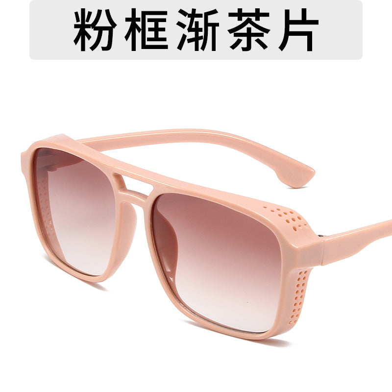 Wholesale Men Simple Honeycomb Frame Double-Beam Sunglasses