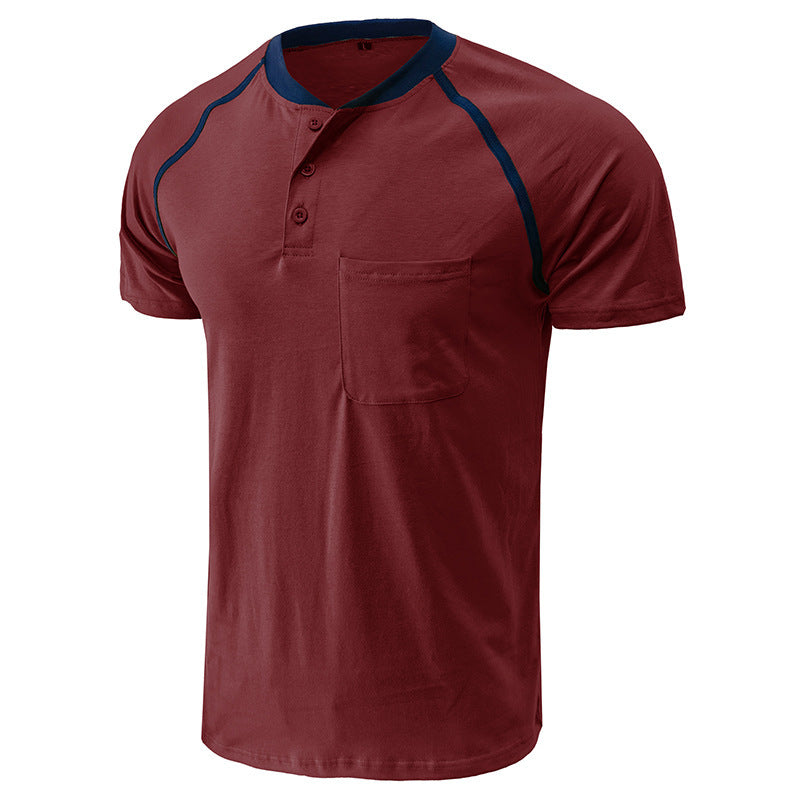 Wholesale Fashion Men'S Short Sleeve Round Neck Solid Color T-Shirt