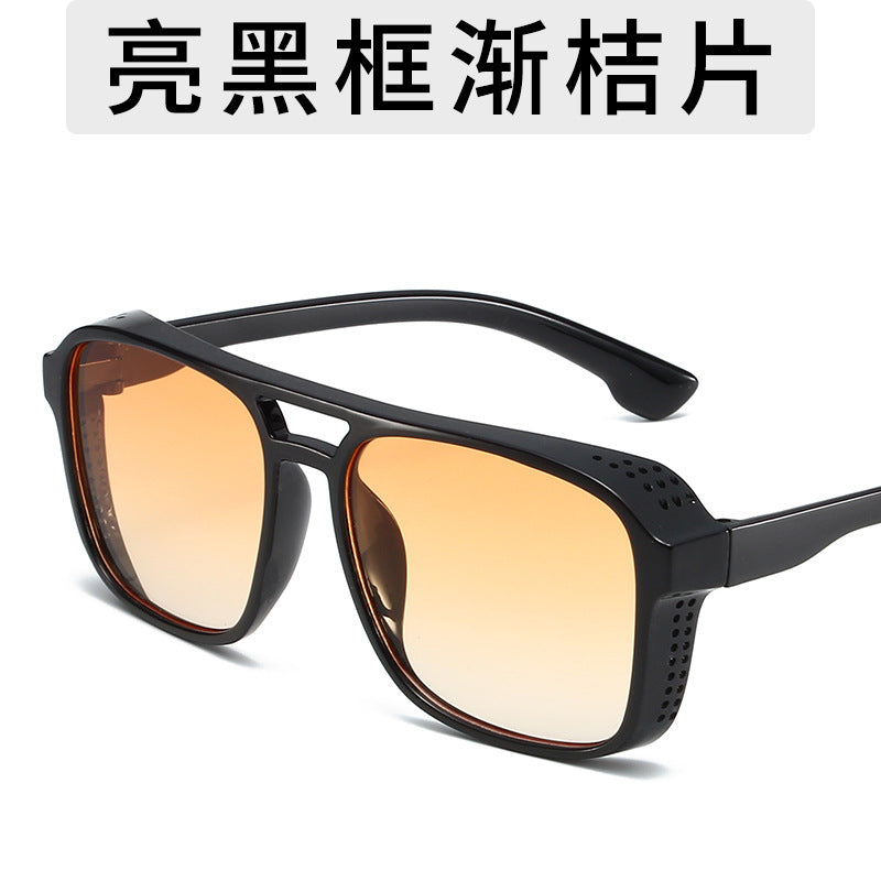 Wholesale Men Simple Honeycomb Frame Double-Beam Sunglasses