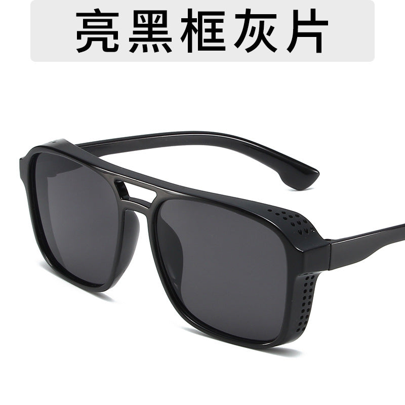 Wholesale Men Simple Honeycomb Frame Double-Beam Sunglasses