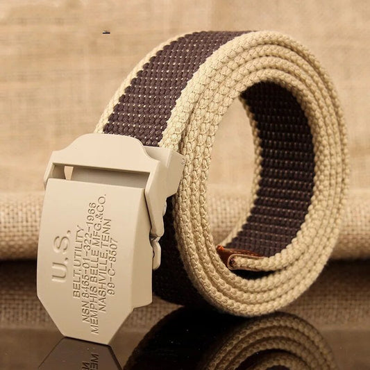 Wholesale Men Women Fashion Casual Versatile Canvas Woven Automatic Buckle Belt