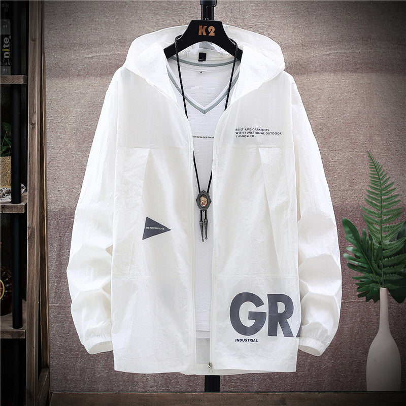 Wholesale Men Casual Large Size Loose Sunscreen Breathable Zipper Jacket