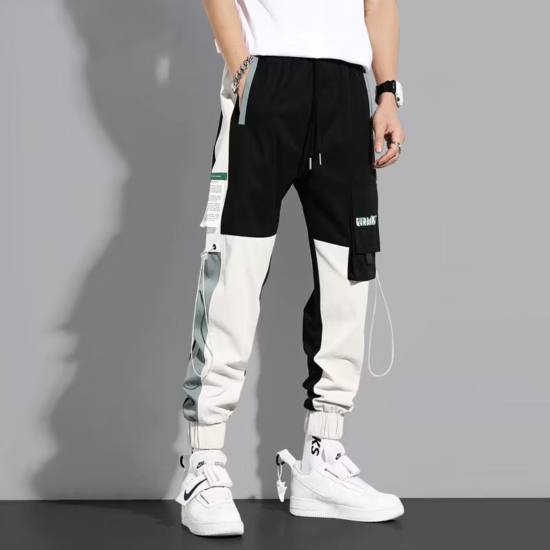 Wholesale Men Fashion Casual Street Tide Color Matching Plus Size Jogger Pants