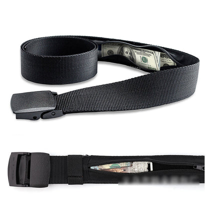 Wholesale Men Casual Concealed Chain Design Canvas Belt