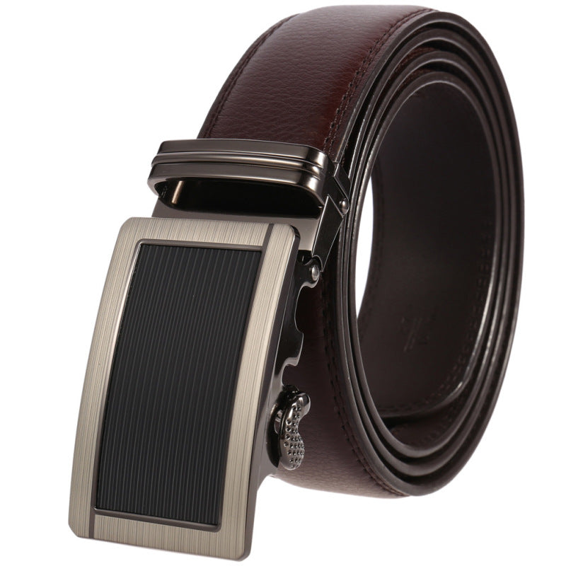 Wholesale Men Fashion Automatic Buckle Double Layer Leather Belt