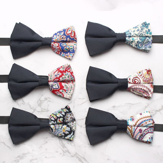 Wholesale Men'S And Women'S Fashion Casual Tiny Flower Print Bow Tie