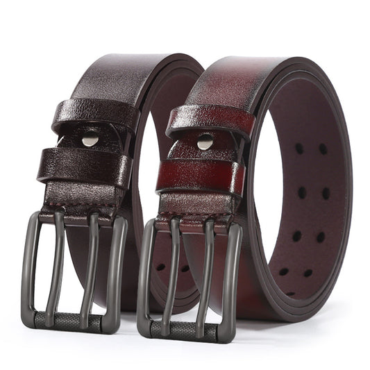 Wholesale Men Double Pin Buckle Vintage Casual Pants Belt