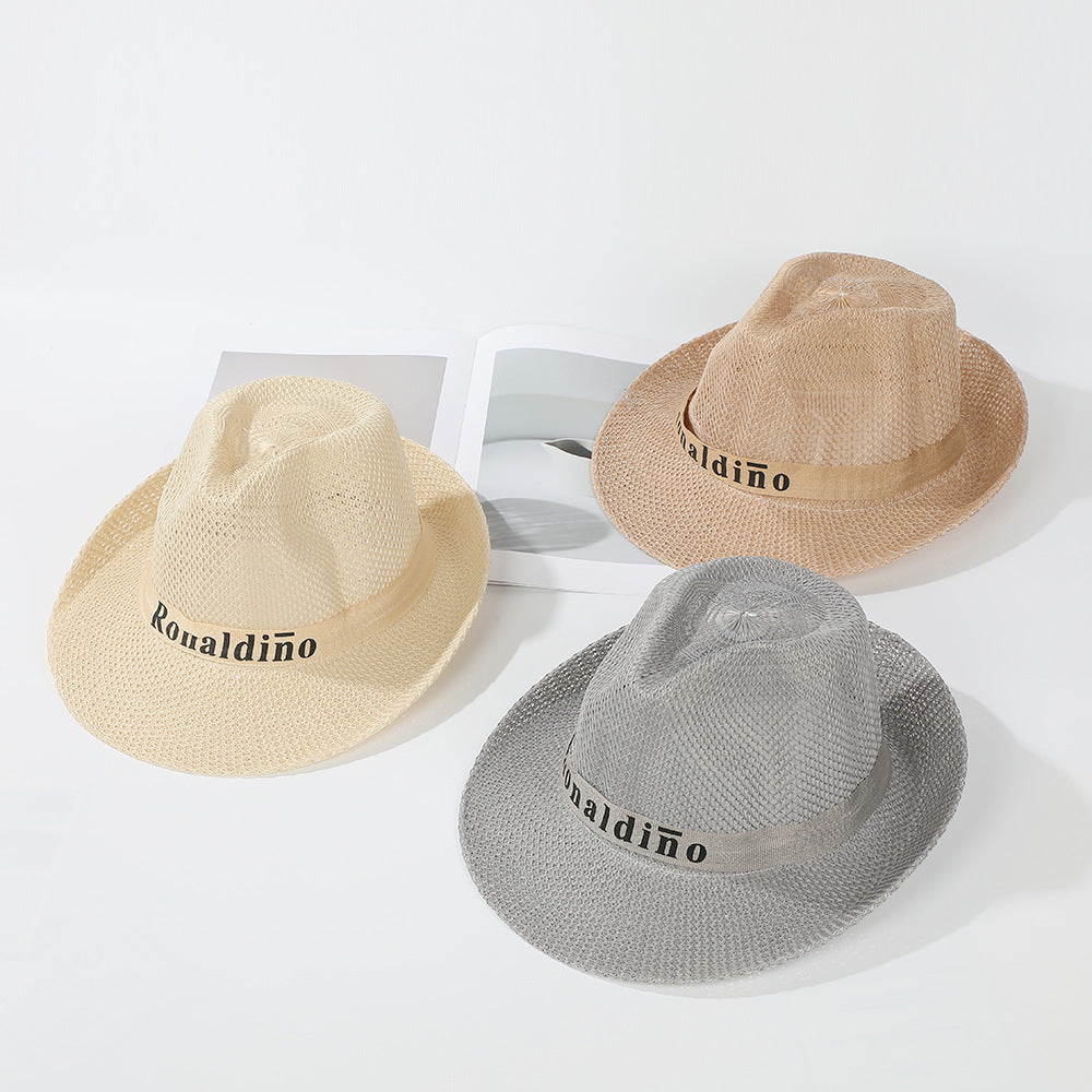 Wholesale Men Fashion Simple Letter Knitted Sunscreen Hat