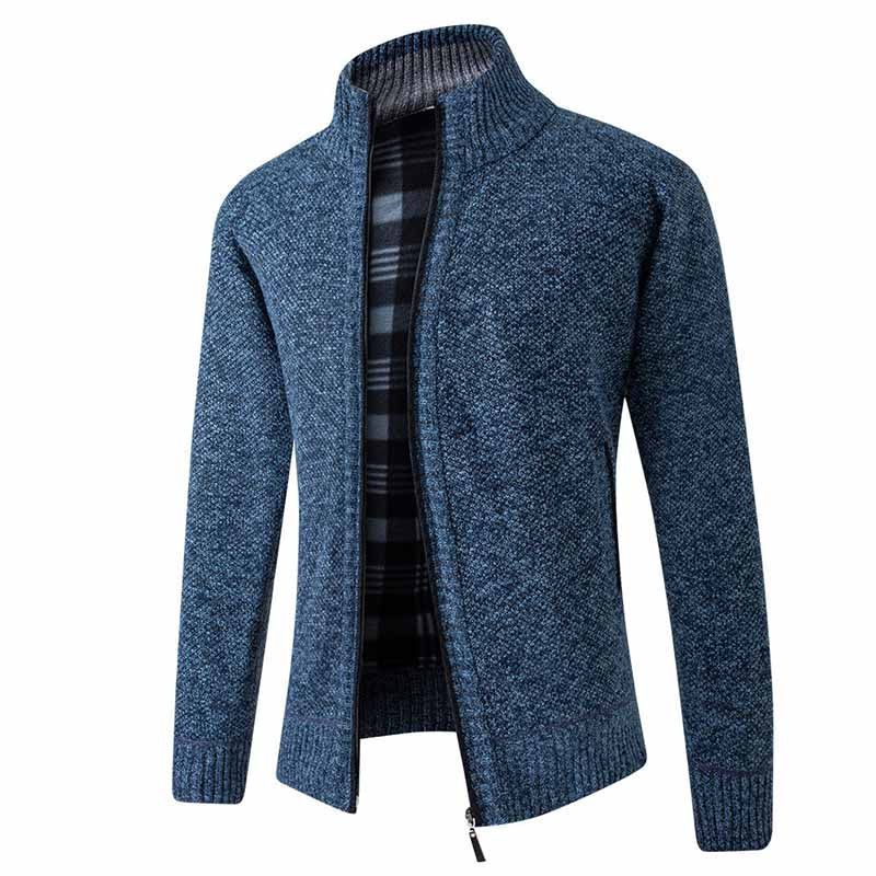 Wholesale Men Autumn Winter Fashion Casual Solid Color Long Sleeve Turtle Neck Knitwear Coat