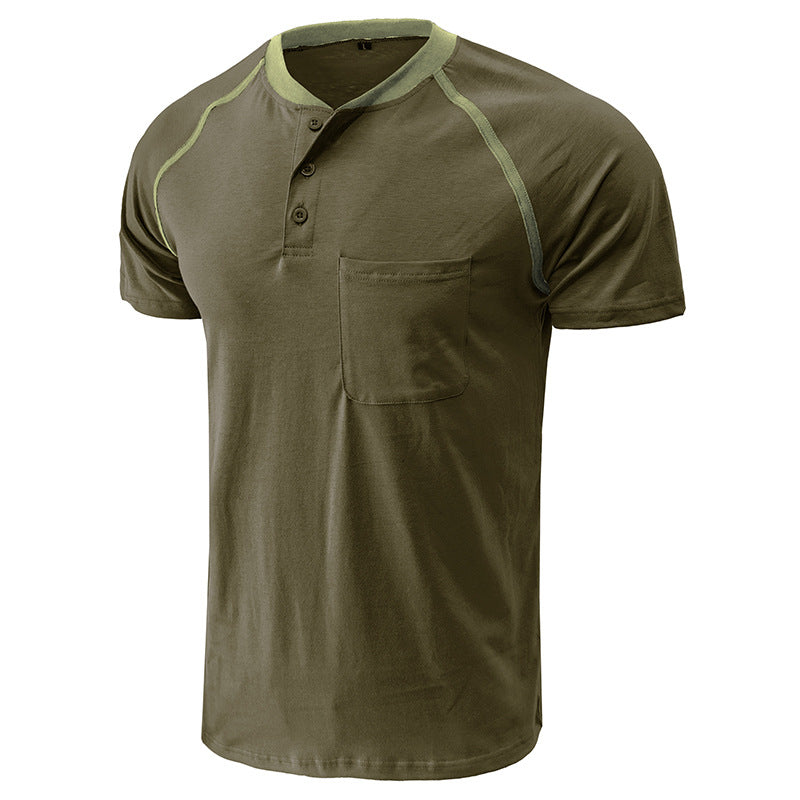 Wholesale Fashion Men'S Short Sleeve Round Neck Solid Color T-Shirt