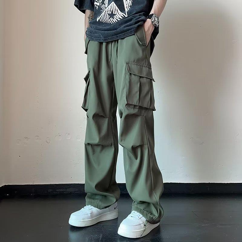 Wholesale Men Fashion Casual Versatil Solid Color Multi Pocket Cargo Jogger Pants