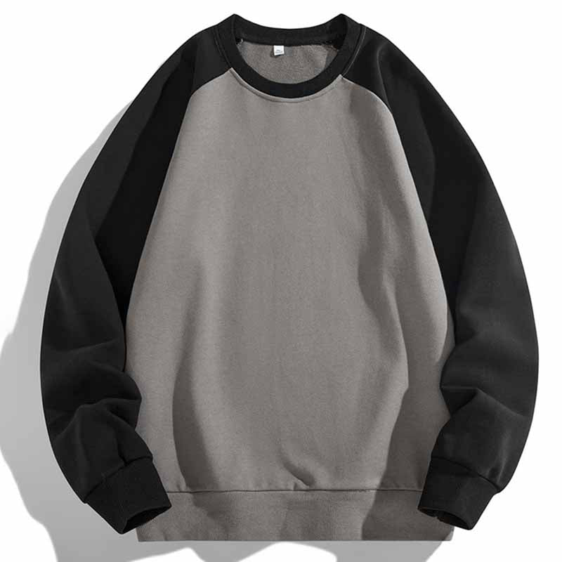 Wholesale Men Fashion Casual Basic Color Matching Plus Size Long Sleeve Round Neck Sweatshirts