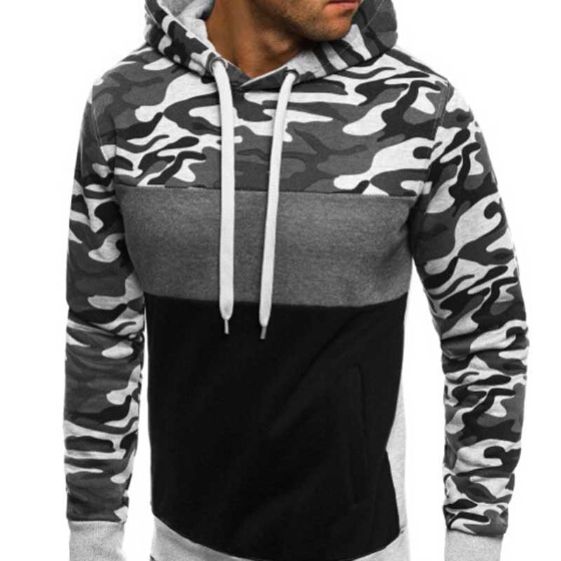 Wholesale Men Spring Autumn Casual Basic Camouflage Plus Size Long Sleeve Hoodies