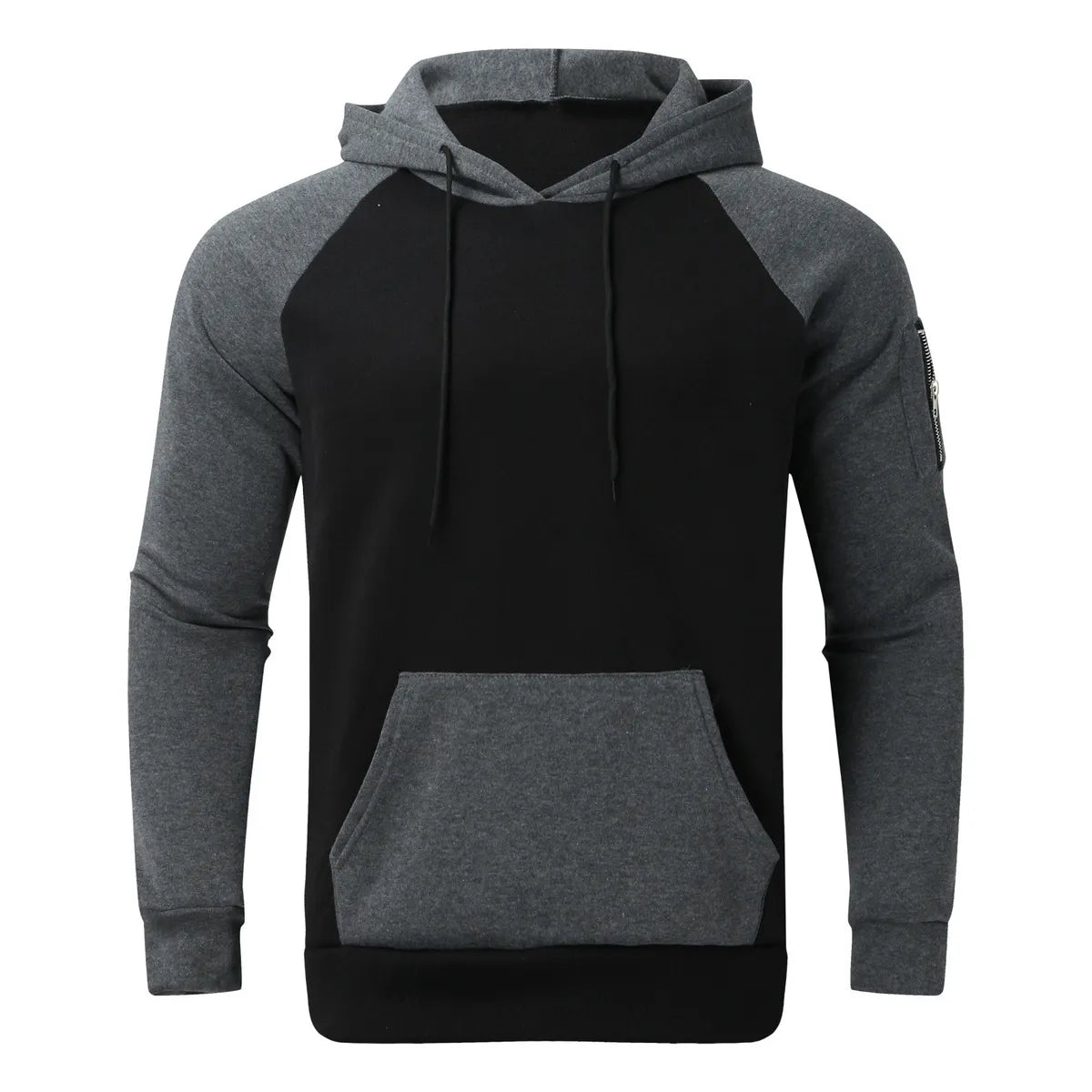 Men Spring Autumn Leisure Sports Color Matching Long Sleeve Hoodies