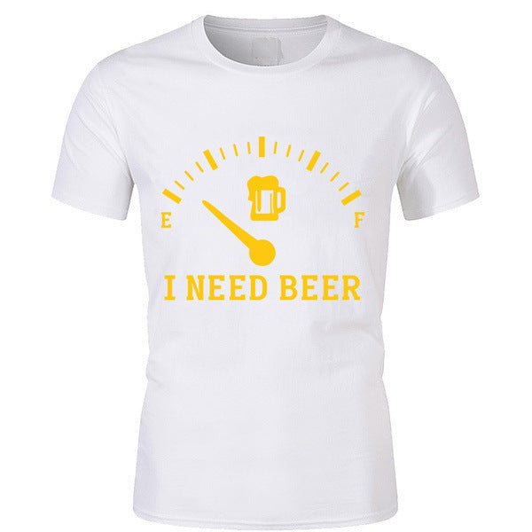 Wholesale I Need Beer Funny Letter Men Basic Short-Sleeved T-Shirt