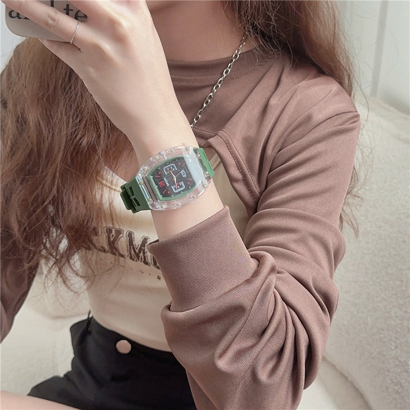 Wholesale Men'S And Women'S Fashion Casual Wine Barrel Dial Quartz Watch