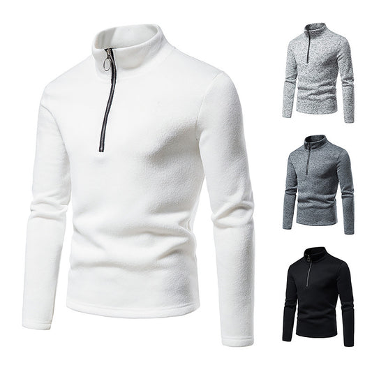 Wholesale Men'S Casual Placket Zipper Design Slim High Collar Sweatshirt