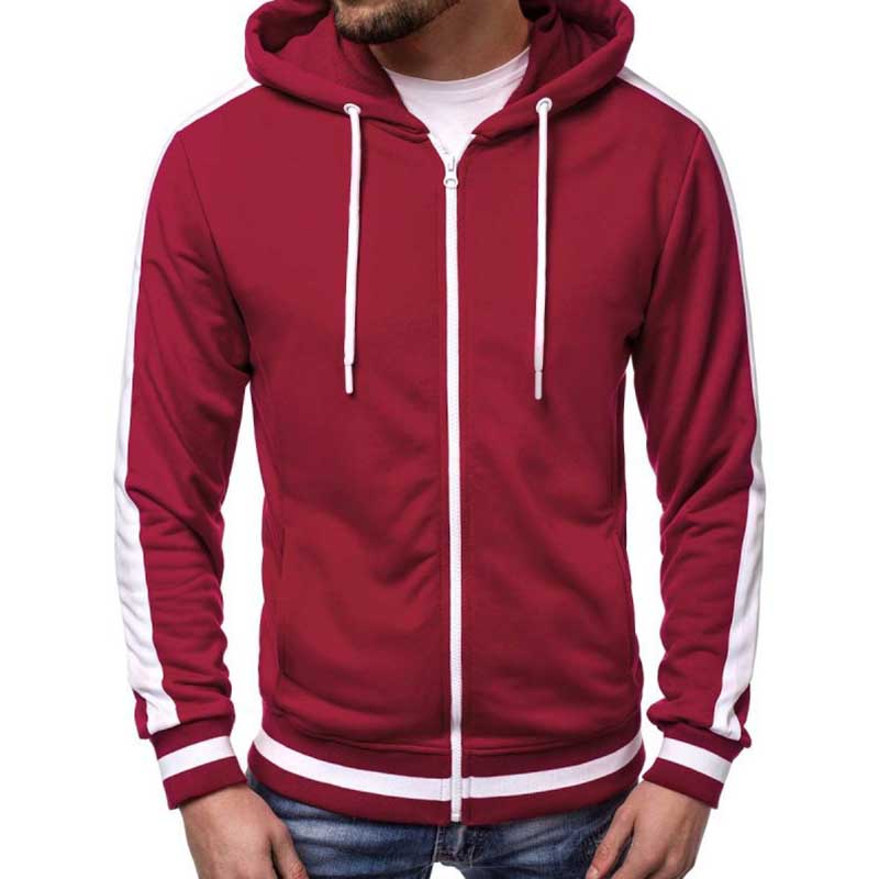 Wholesale Men Spring Autumn Casual Sports Color Matching Long Sleeve Cardigan Hoodies