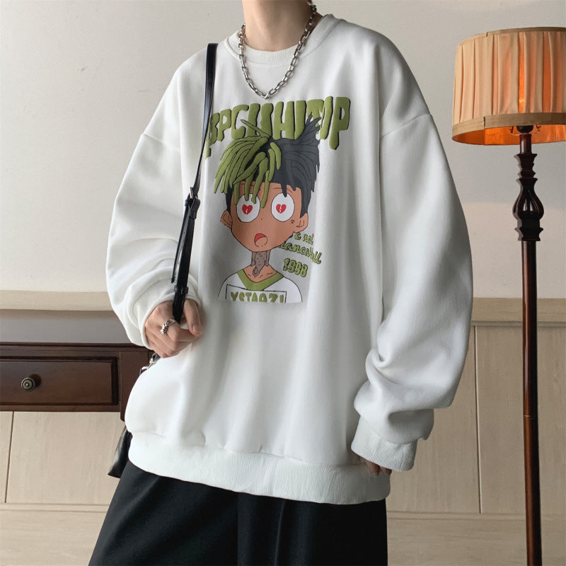 Wholesale Men Fashion Casual Hip Hop Letters Print Long Sleeve Round Neck Plus Size Sweatshirts