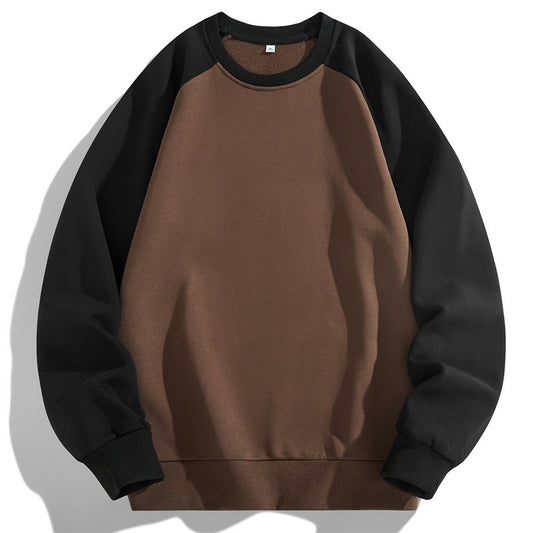 Wholesale Men Fashion Casual Basic Color Matching Plus Size Long Sleeve Round Neck Sweatshirts