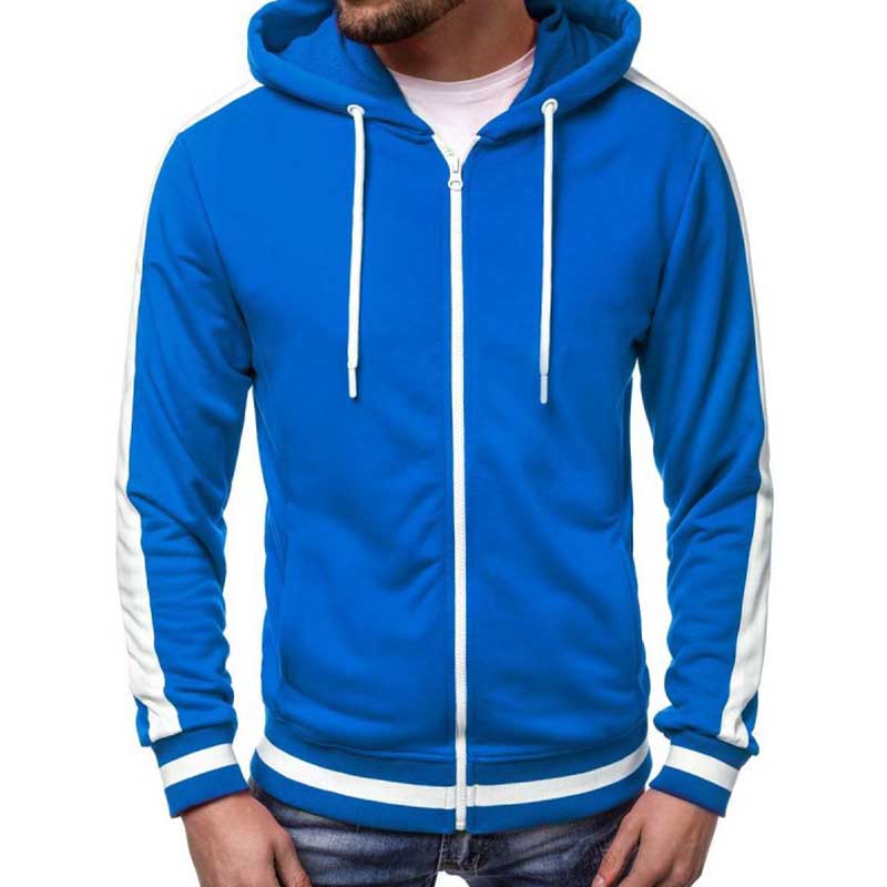 Wholesale Men Spring Autumn Casual Sports Color Matching Long Sleeve Cardigan Hoodies