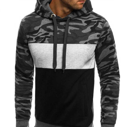 Wholesale Men Spring Autumn Casual Basic Camouflage Plus Size Long Sleeve Hoodies