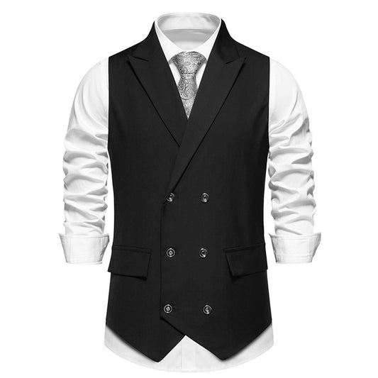 Wholesale Spring Men Suit Vest Wedding Dress Lapel Double-Breasted Business Vest