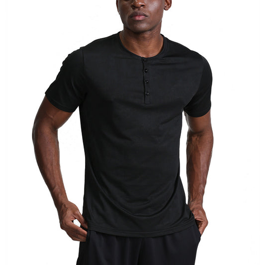 Wholesale Men Casual Basic Quick Drying Solid Color Short Sleeve Round Neck Sports T-Shirt