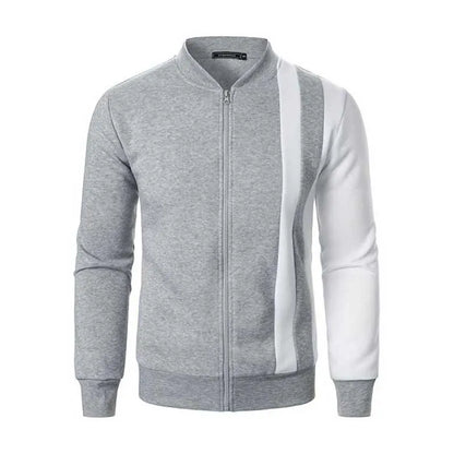 Men Spring Autumn Casual Sports Color Matching Long Sleeve Cardigan Coat