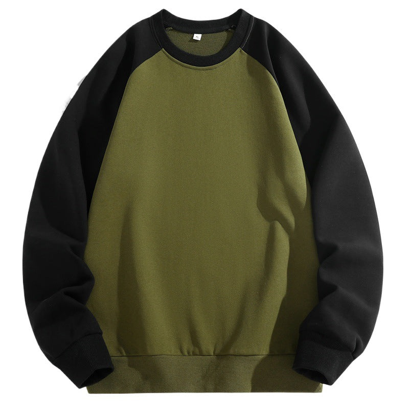 Wholesale Men Fashion Casual Basic Color Matching Plus Size Long Sleeve Round Neck Sweatshirts