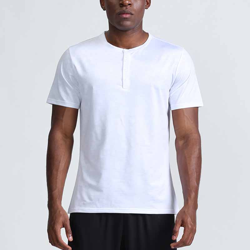 Wholesale Men Casual Basic Quick Drying Solid Color Short Sleeve Round Neck Sports T-Shirt