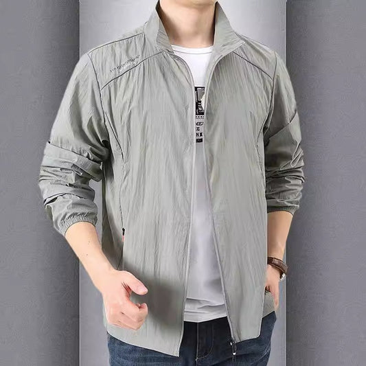 Wholesale Men Casual Solid Color Large Size Loose Breathable Outdoor Quick-Drying Sports Jacket