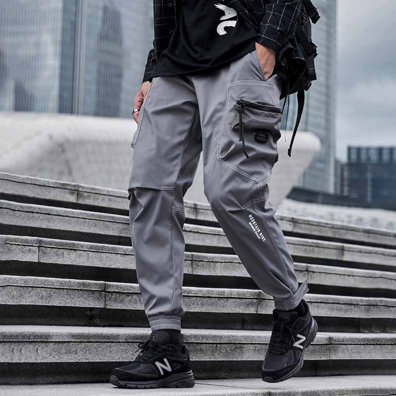 Wholesale Men Fashion Casual Street Tide Drawstring Waist Cargo Pants