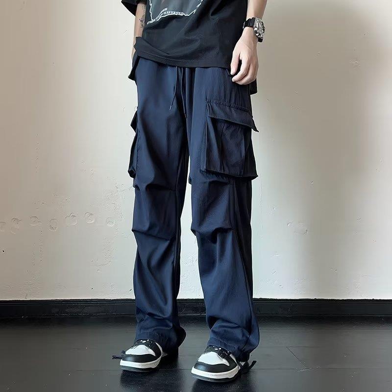 Wholesale Men Fashion Casual Versatil Solid Color Multi Pocket Cargo Jogger Pants