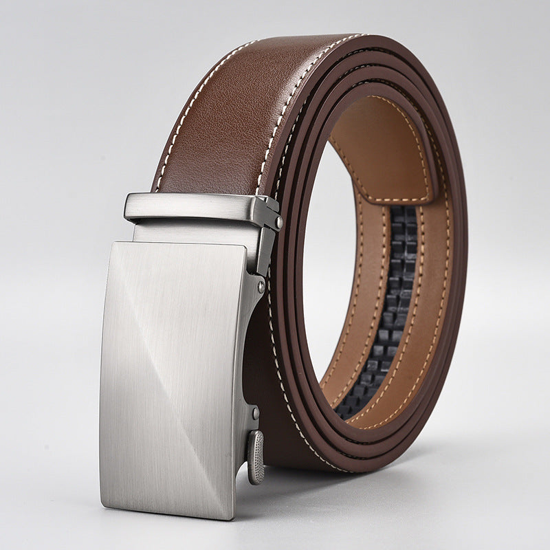 Wholesale Men Fashion Casual Business Solid Color Leather Metal Buckle Belt