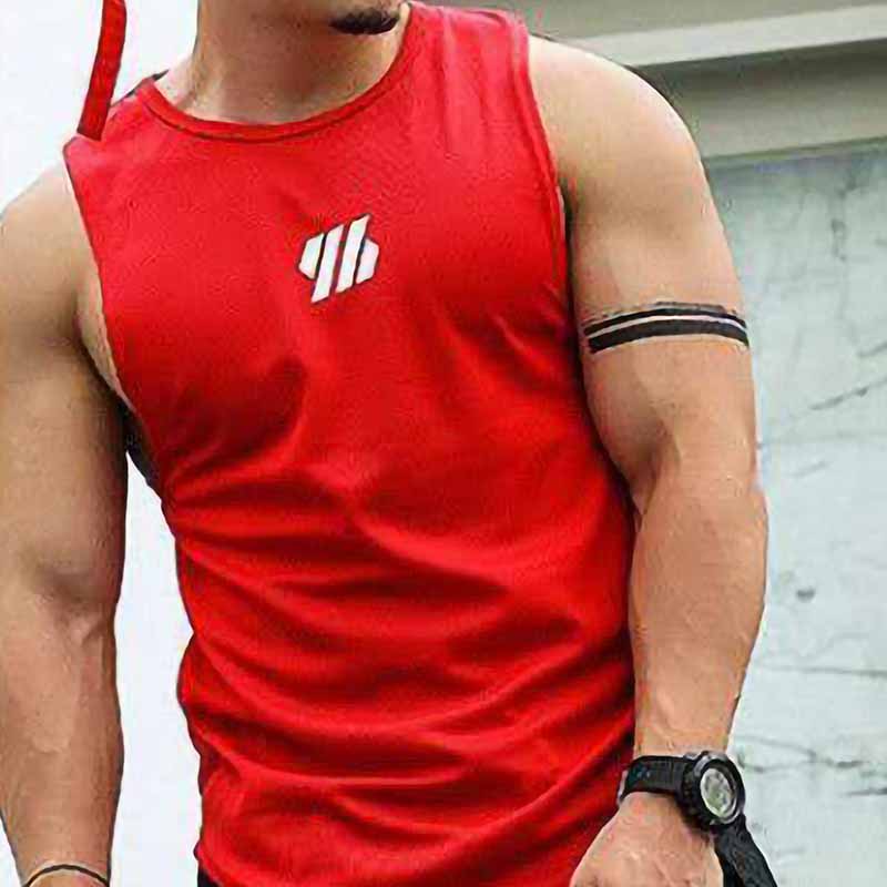 Wholesale Men Summer Fashion Casual Stripe Print Plus Size Sleeveless Sport Tank Top