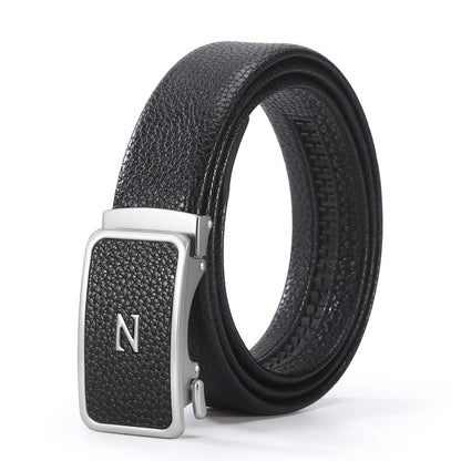 Wholesale Men Casual Business Split-Leather Crocodile Automatic Buckle Belt