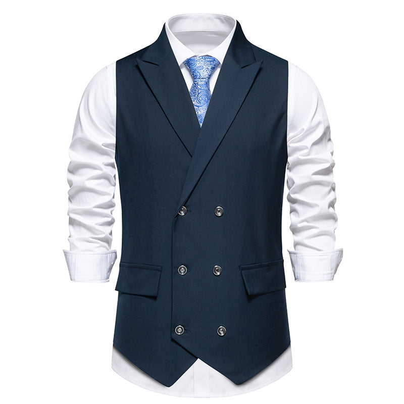 Wholesale Spring Men Suit Vest Wedding Dress Lapel Double-Breasted Business Vest