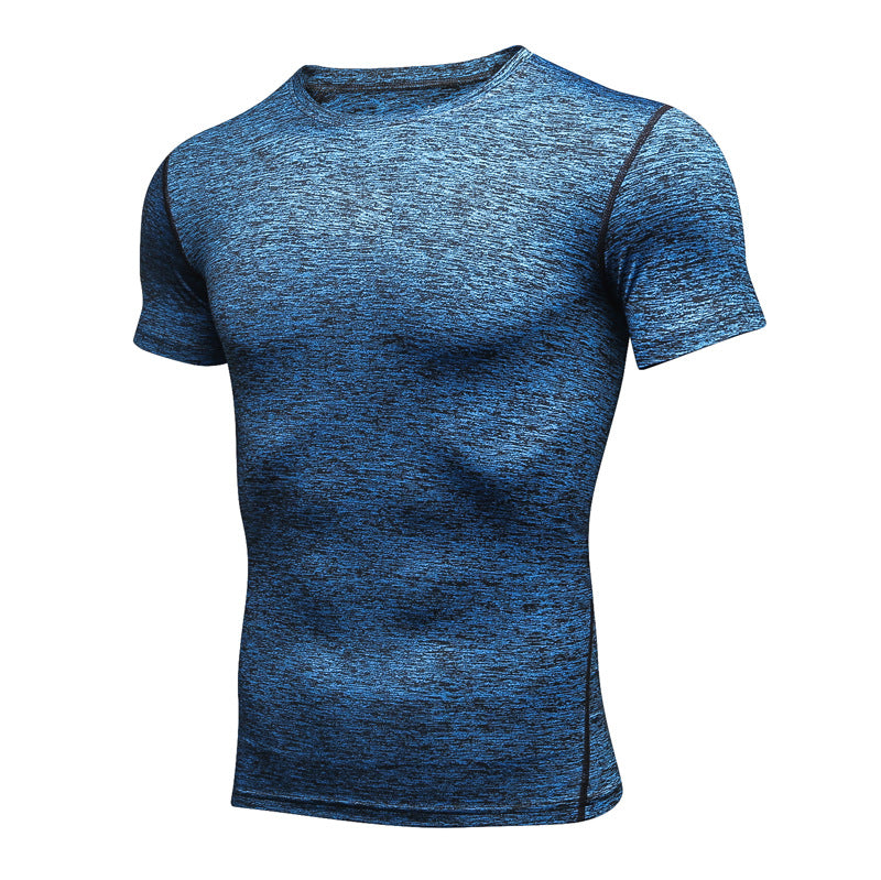 Wholesale Men Casual Basic Quick Drying Short Sleeve Round Neck Sports Tight T-Shirt