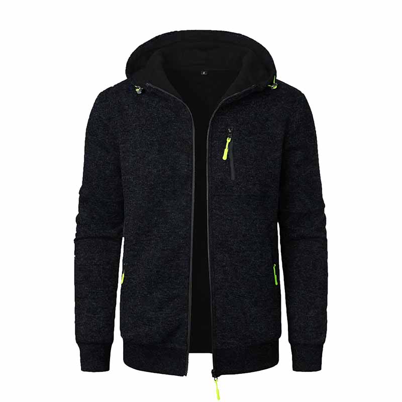 Wholesale Men Casual Sport Autumn Winter Basic Long Sleeve Cardigan Hoodies Coat