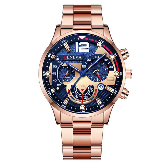 Wholesale Men Fashion Steel Band Calendar Quartz Watch