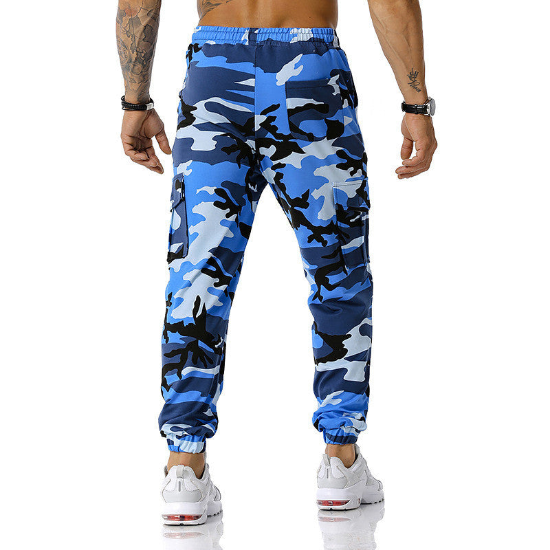 Wholesale Men Fashion Patchwork Camouflage Mid Waist Jogging Pants