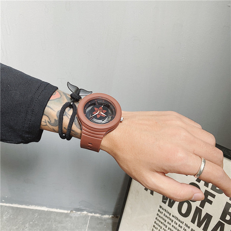 Wholesale Men'S Fashion Casual Personality Pentagram Round Dial Quartz Watch