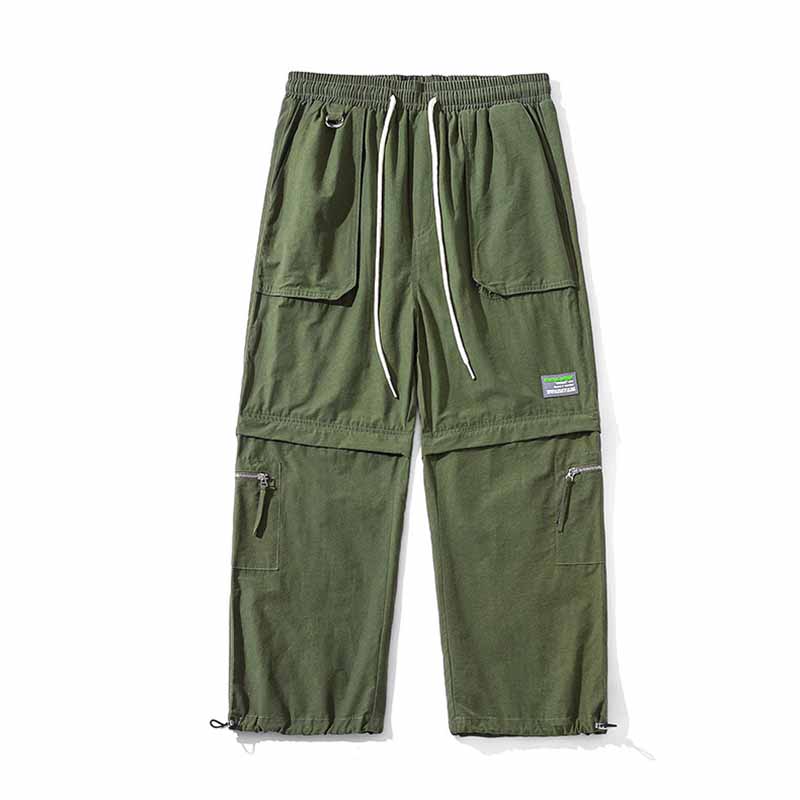 Wholesale Men Fashion Casual Street Tide Alphabet Drawstring Waist Cargo Pants