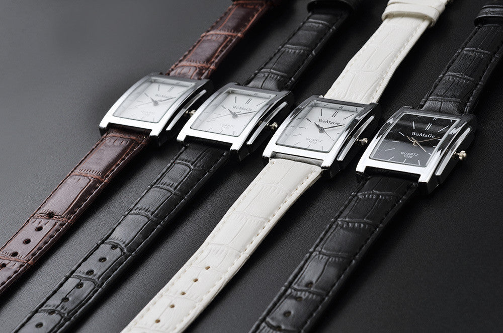 Wholesale Simple Classic Men Fashion Square Dial Pu Belt Watch