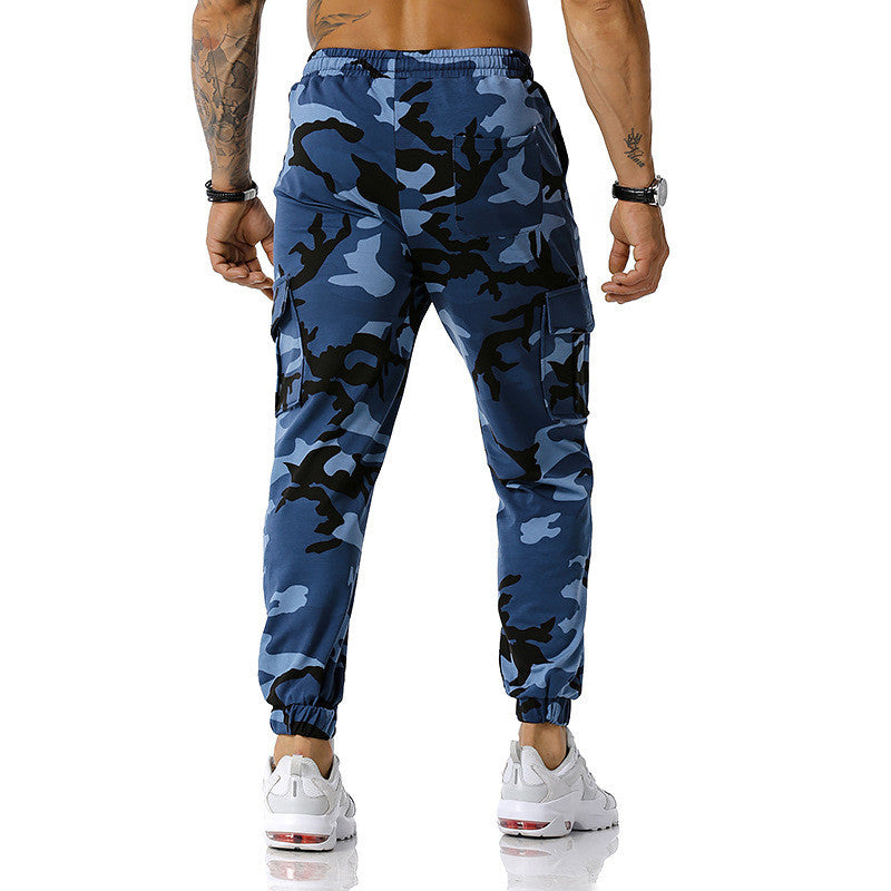 Wholesale Men Fashion Patchwork Camouflage Mid Waist Jogging Pants