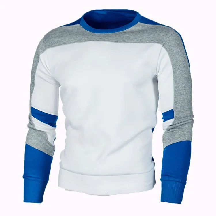 Men Spring Autumn Casual Sports Color Matching Plus Size Long Sleeve Sweatshirts