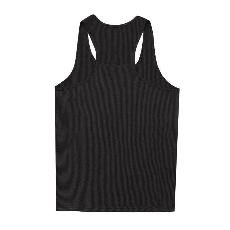 Wholesale Men Summer Fashion Casual Simple Sports Solid Color U Neck Bottoming Vest