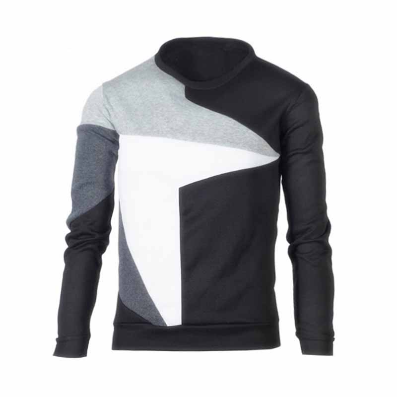 Wholesale Men Autumn Winter Casual Athleisure Color Matching Plus Size Long Sleeve Sweatshirts