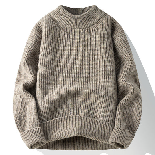 Wholesale Men Fashion Casual Basic Autumn Winter Solid Color Long Sleeve O Neck Knitted Sweater